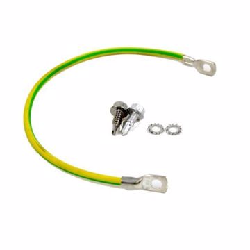 Afbeeldingen van Aardingskit 6mm kabel 2x kabelschoen 2x zelftapper L=100cm
